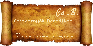 Cseresznyák Benedikta névjegykártya